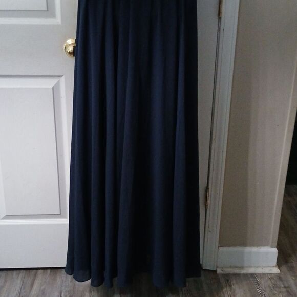 Lulus navy blue lace chest sleeveless formal maxi dress wedding party Sz XL NWOT - Picture 6 of 12